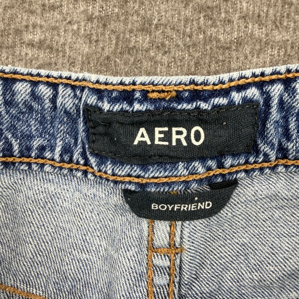 Aeropostale Aero Boyfriend Distressed Light Wash Button Fly Denim Jeans 00‎ Reg - Picture 4 of 14